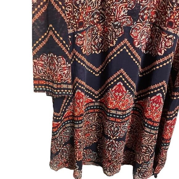Laundry By Shelli Segal Boho Bell Sleeve Dress Size 12 - Picture 6 of 9